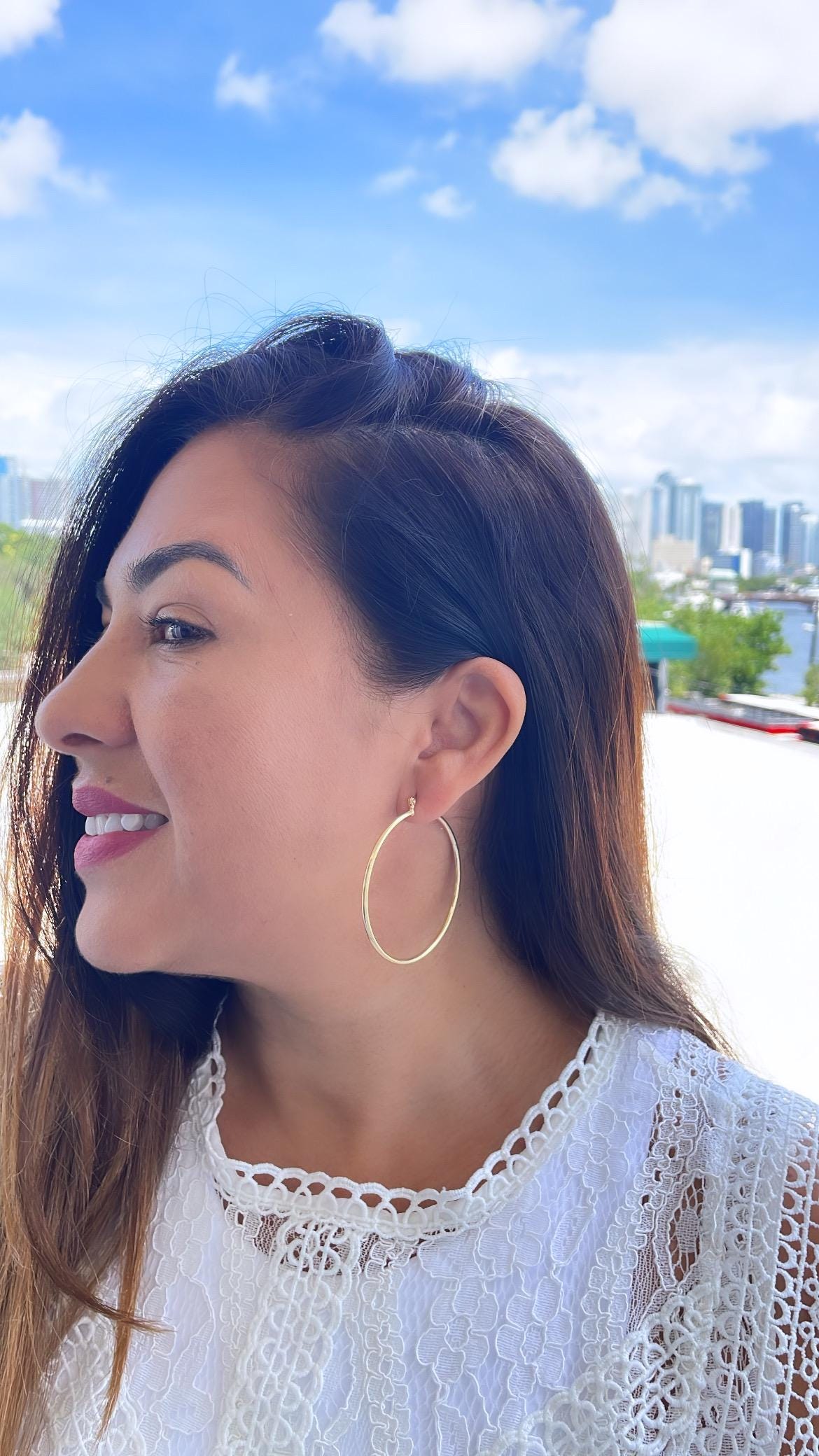 Light 18k Gold Filled Ultra Thin Hoops 1.7mm Thickness In S, M, L Sizes And Jewelry Making Supplies