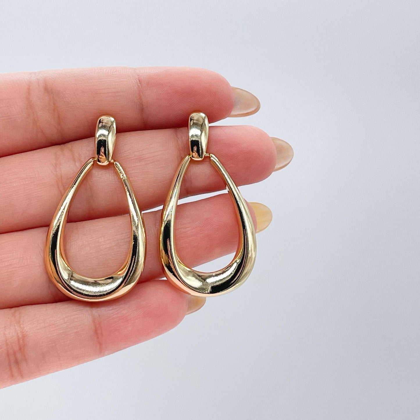 18k Gold Filled Smooth and Thin Drop Earrings