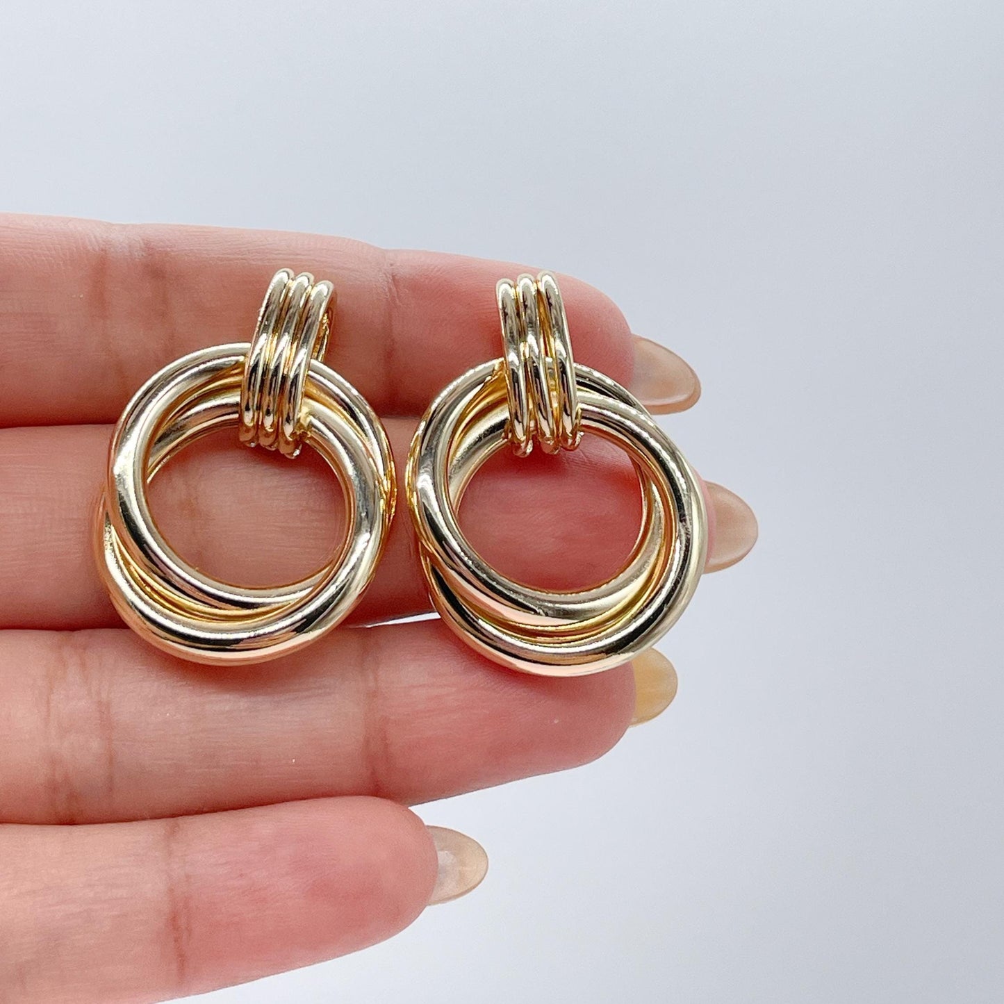 18k Gold Filled Soft Twist Cylinder Stud Earring