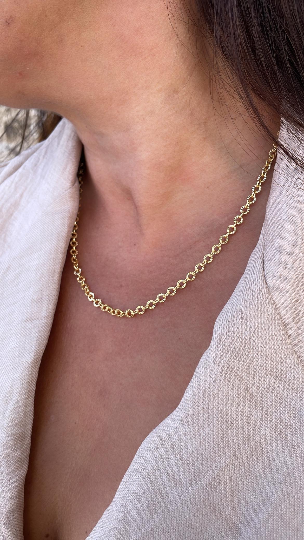 18k Gold Filled Venetian Oval Link 4mm, Specialty Chain Necklace, modern choker