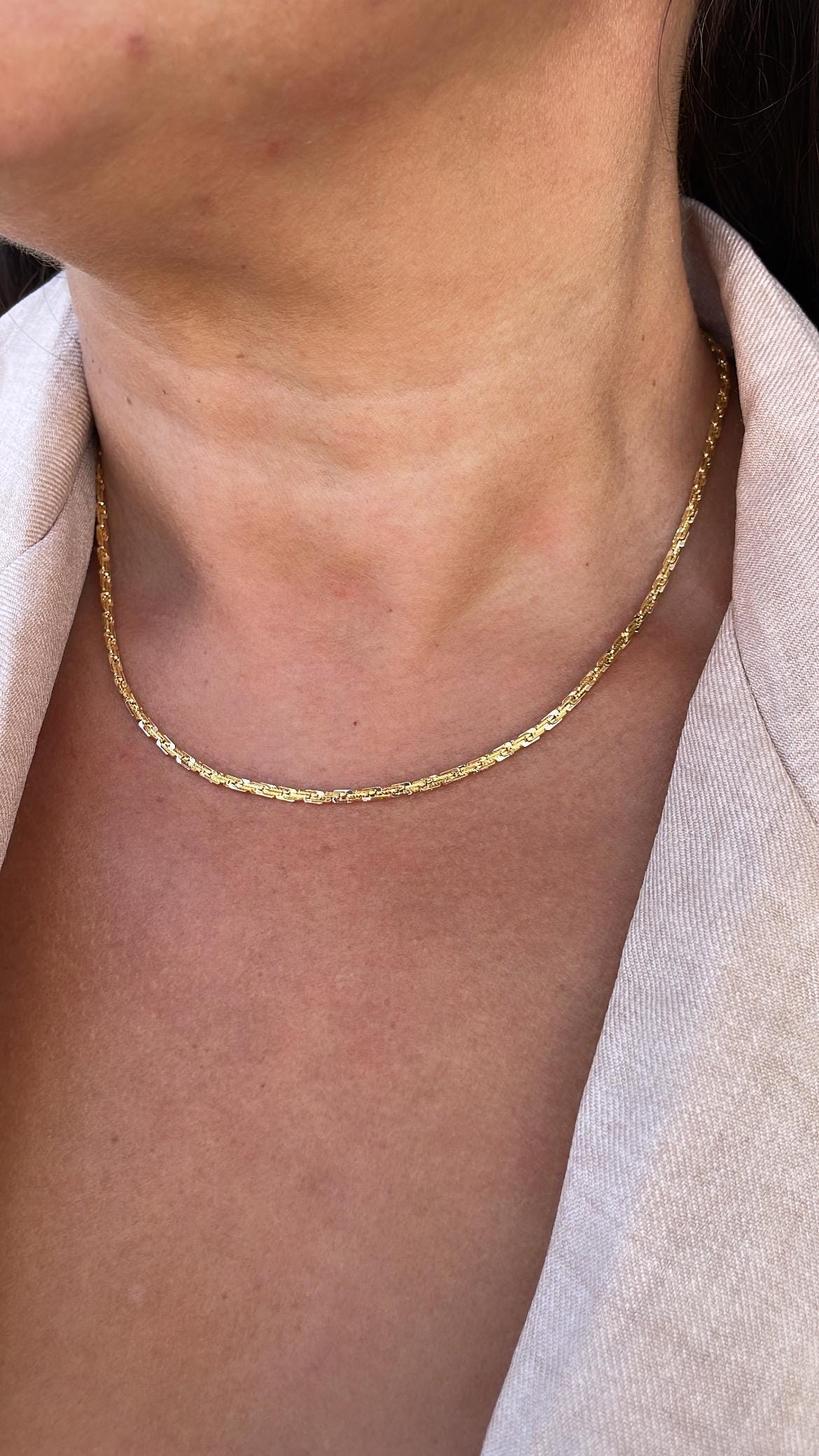 18k Gold Filled Chunky Wheat Link 2mm, Specialty Chain Necklace