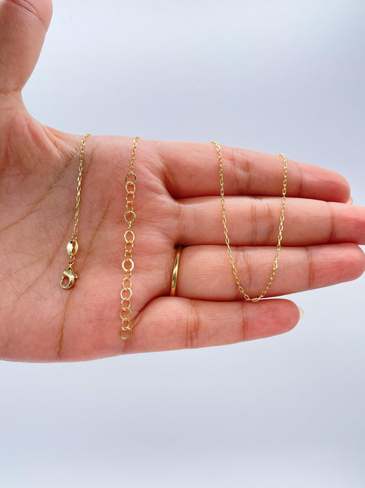 18k Gold Filled Tiny Oval Curb/Paperclip Link Necklace