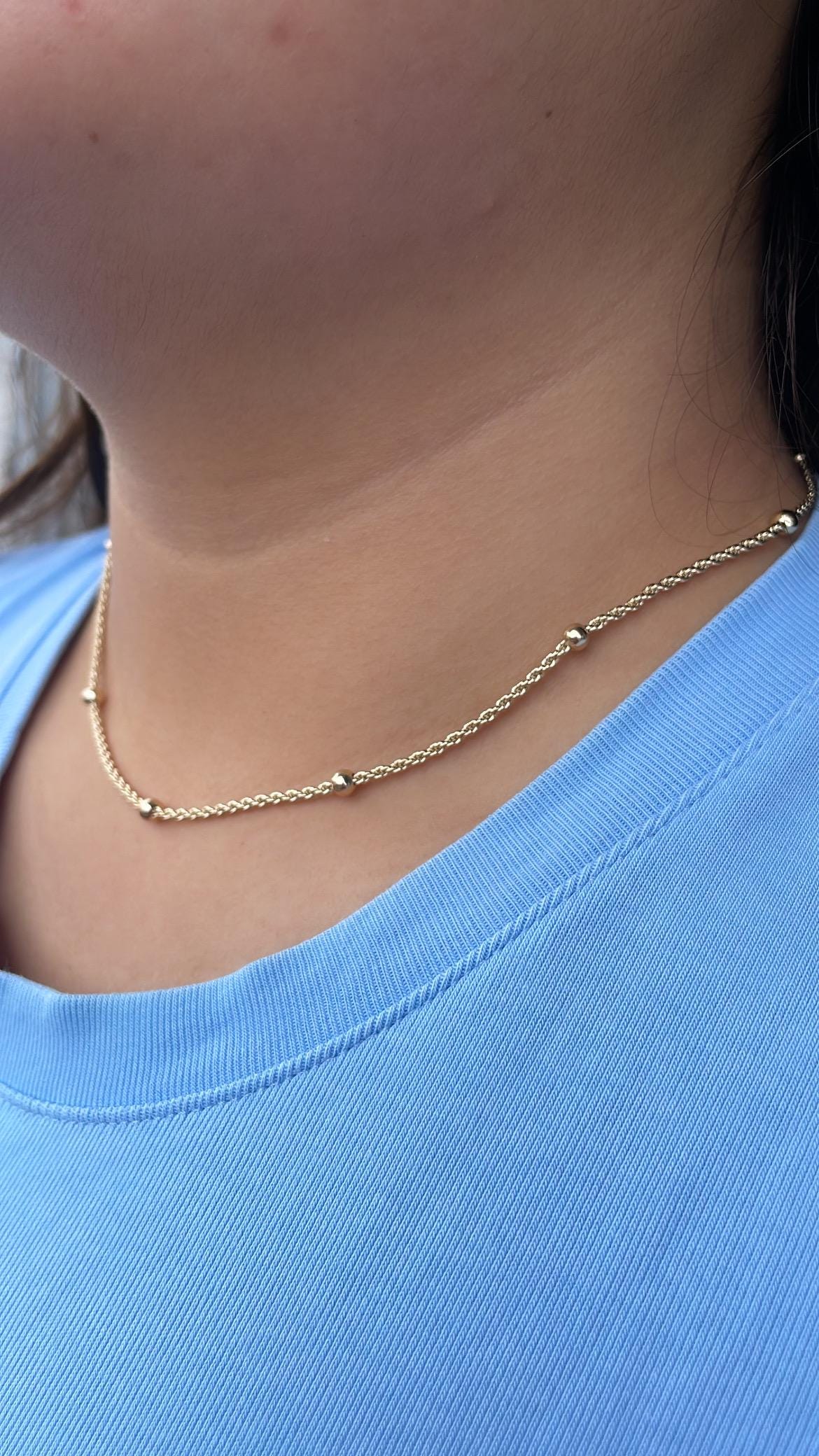 18k Gold Filled 1.5mm Rope Chain Satellite Fusion