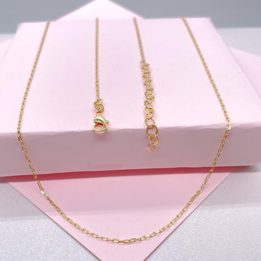 18k Gold Filled Tiny Oval Curb/Paperclip Link Necklace