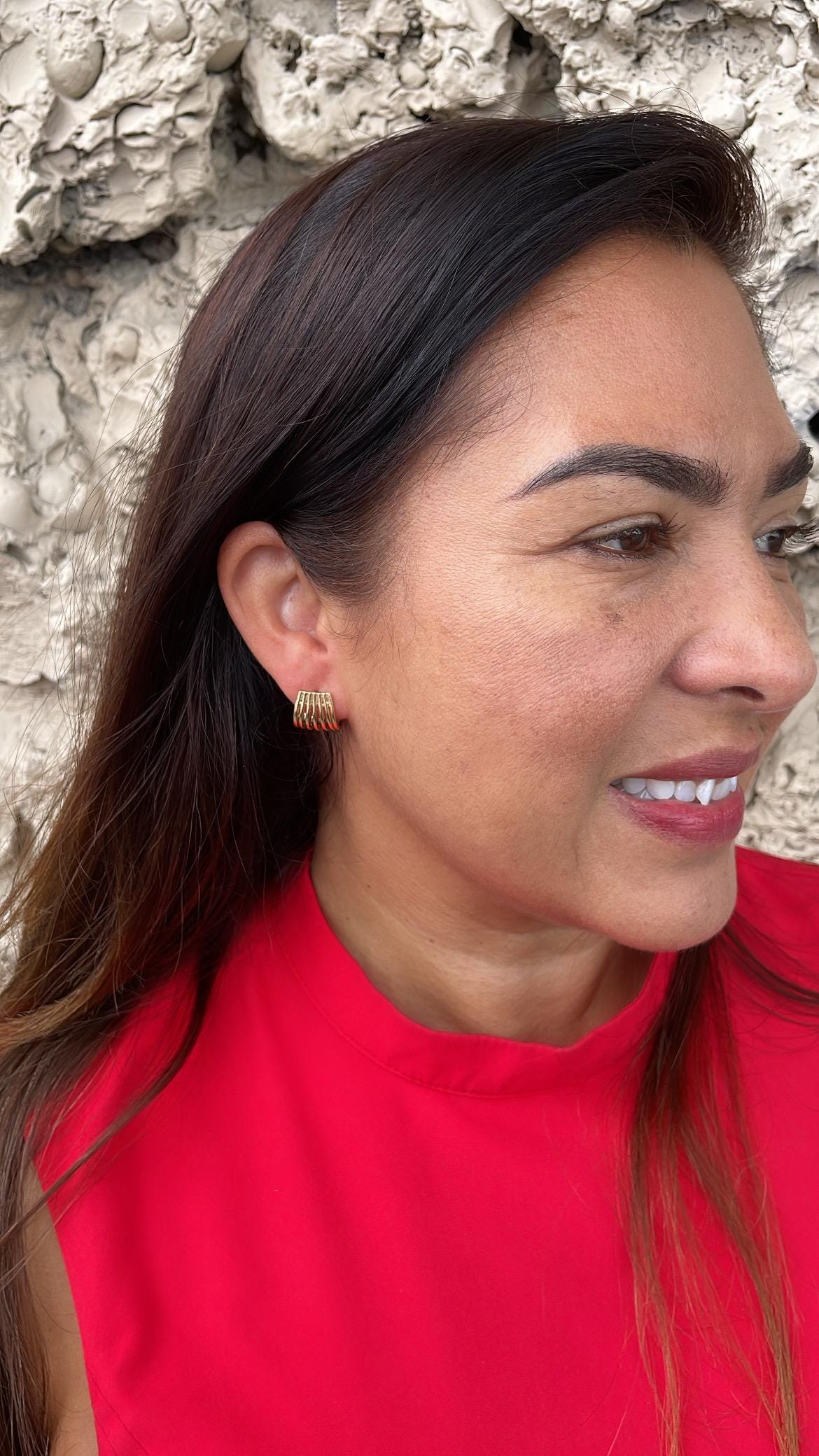 18k Gold Filled Open Smooth Multi-Rowed Hoop Earrings