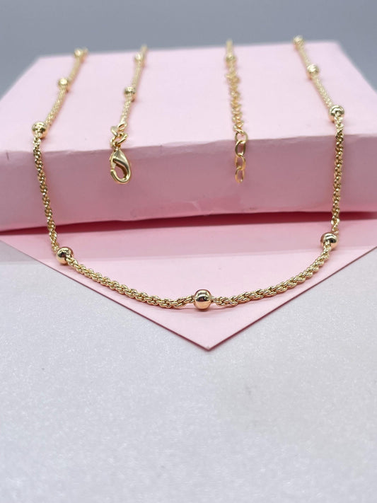 18k Gold Filled 1.5mm Rope Chain Satellite Fusion