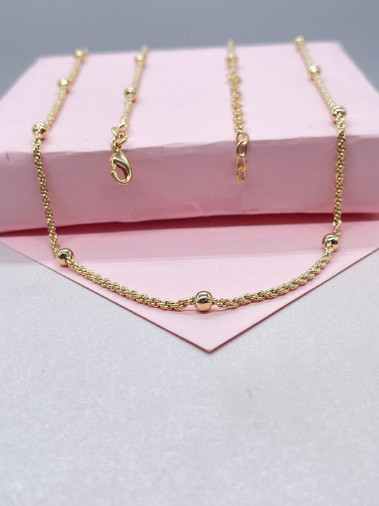18k Gold Filled 1.5mm Rope Chain Satellite Fusion