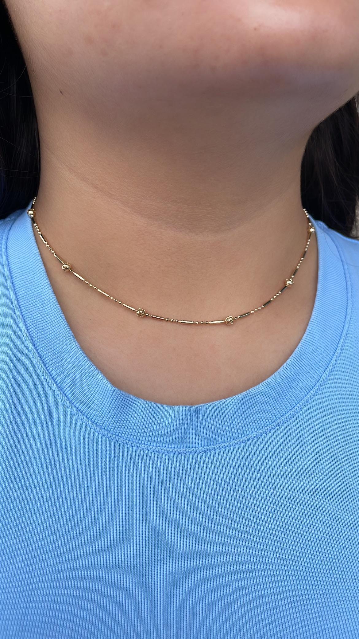 18k Gold Filled Dainty Satellite Dash-n-Dot Chain