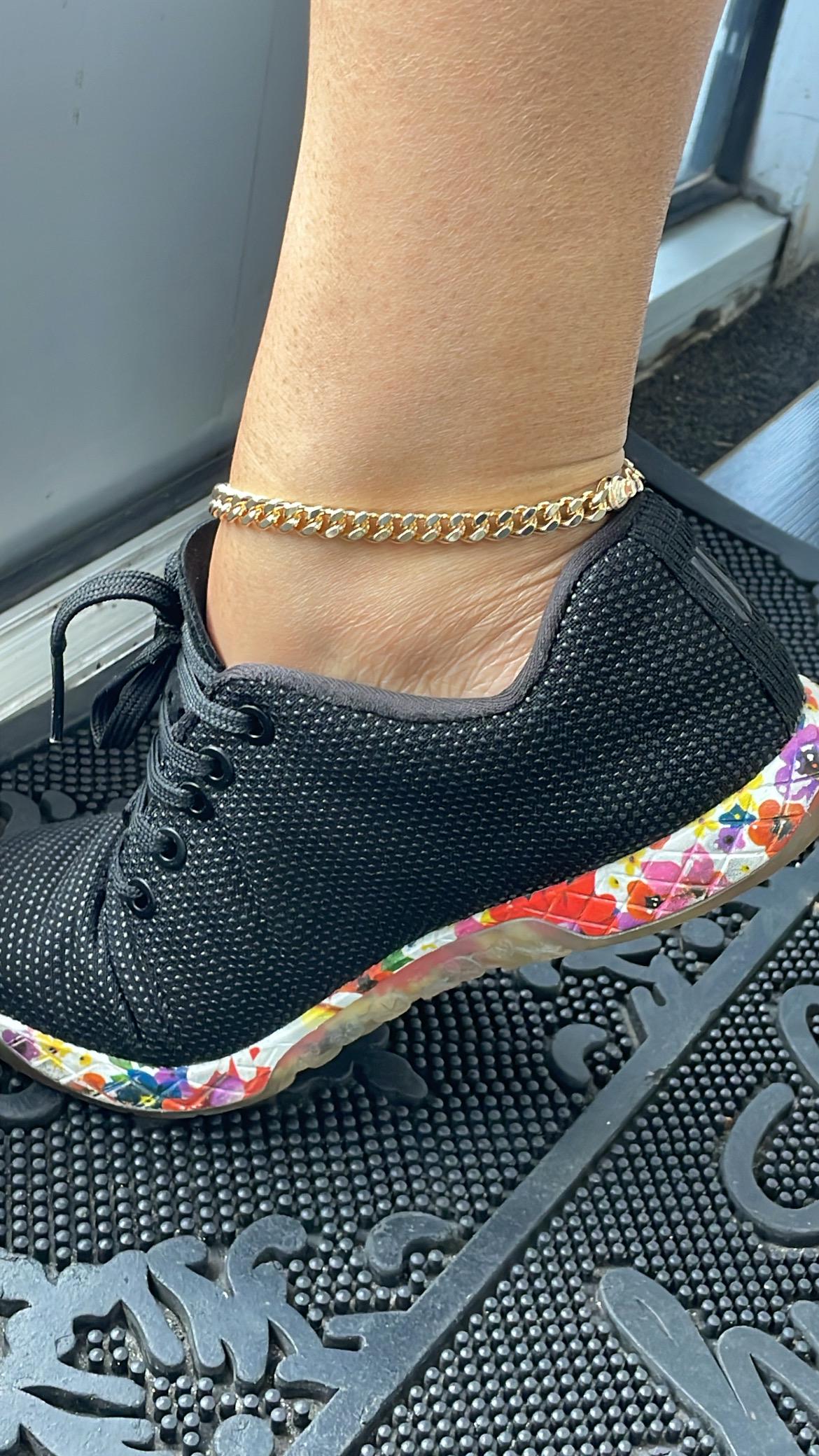 Anklet 18k Gold Filled 7mm Chunky Cuban Link, Gold Filled Curb Link Anklet, Miami Cuban Link Style