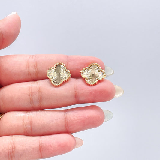 18k Gold Filled Starburst Flower Stud Earring