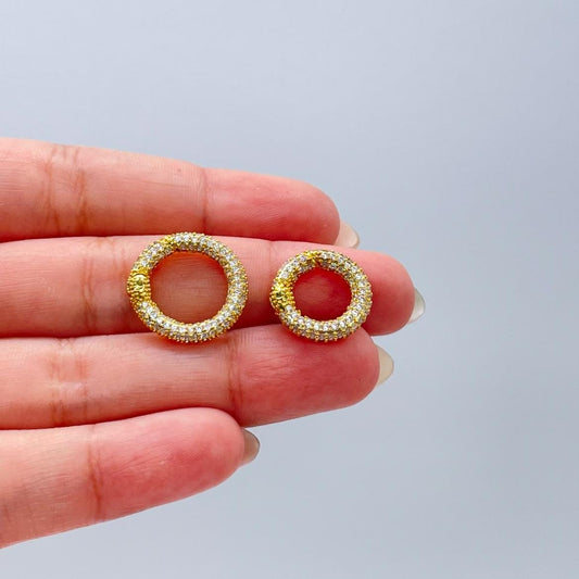 18k Gold Filled Large Circle CZ Carabiner Clasp, for Jewelry making, Jewelry supplies