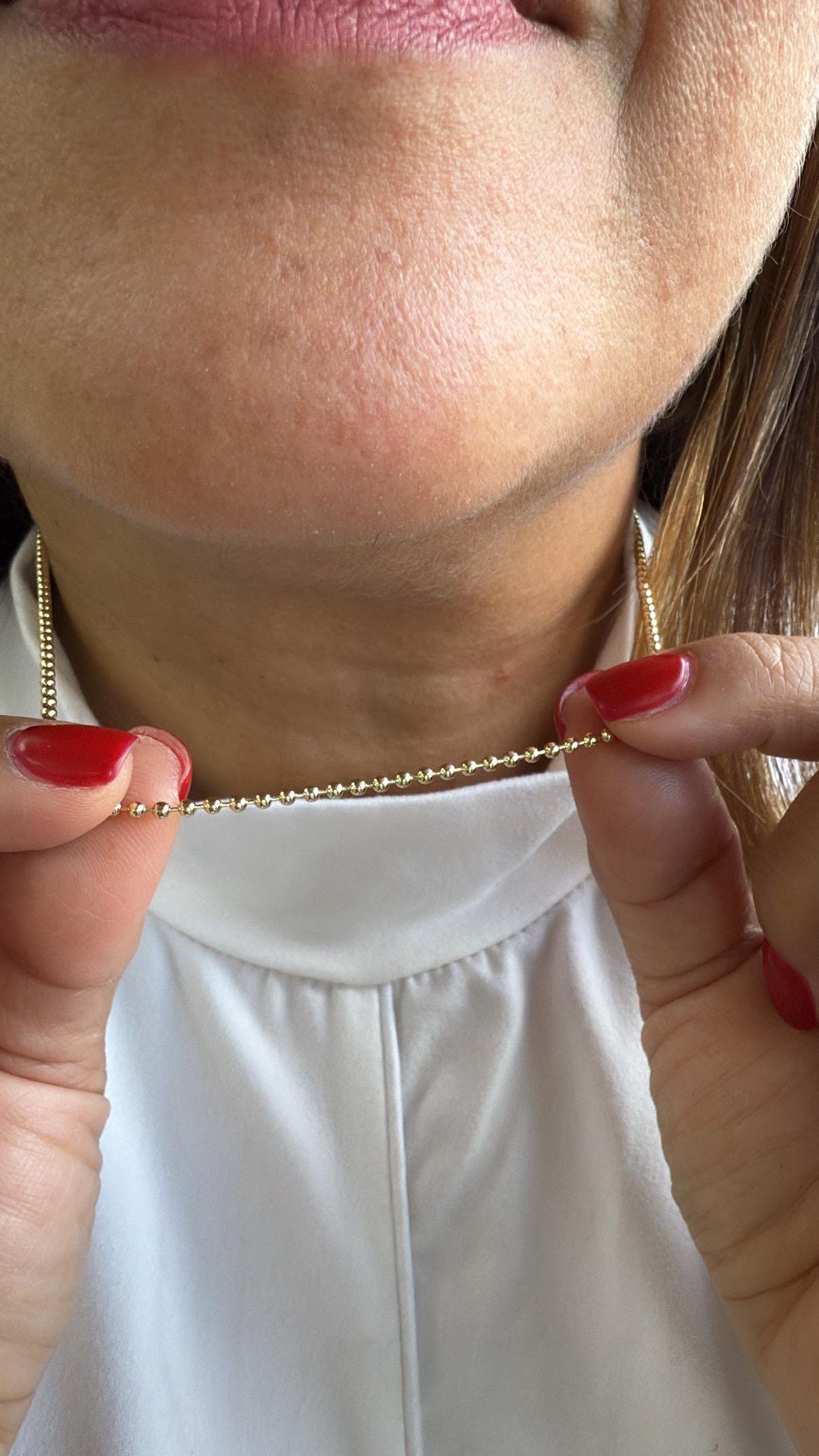 18k Gold Filled 2mm Ball Beaded Chain