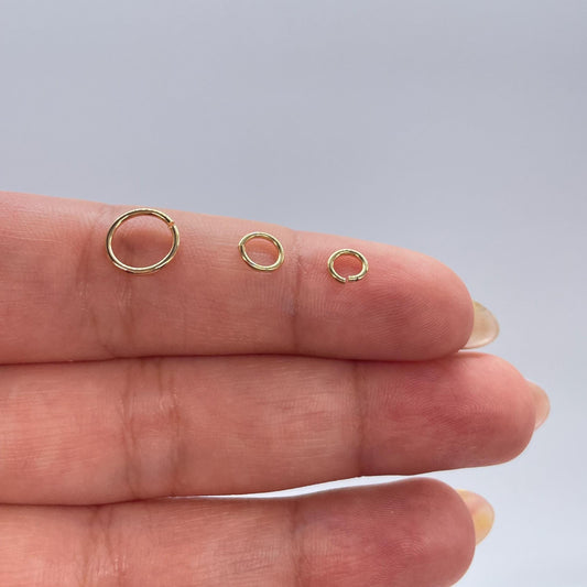 18k Gold Filled Jump Rings: Varied Sizes, 30-Piece Set