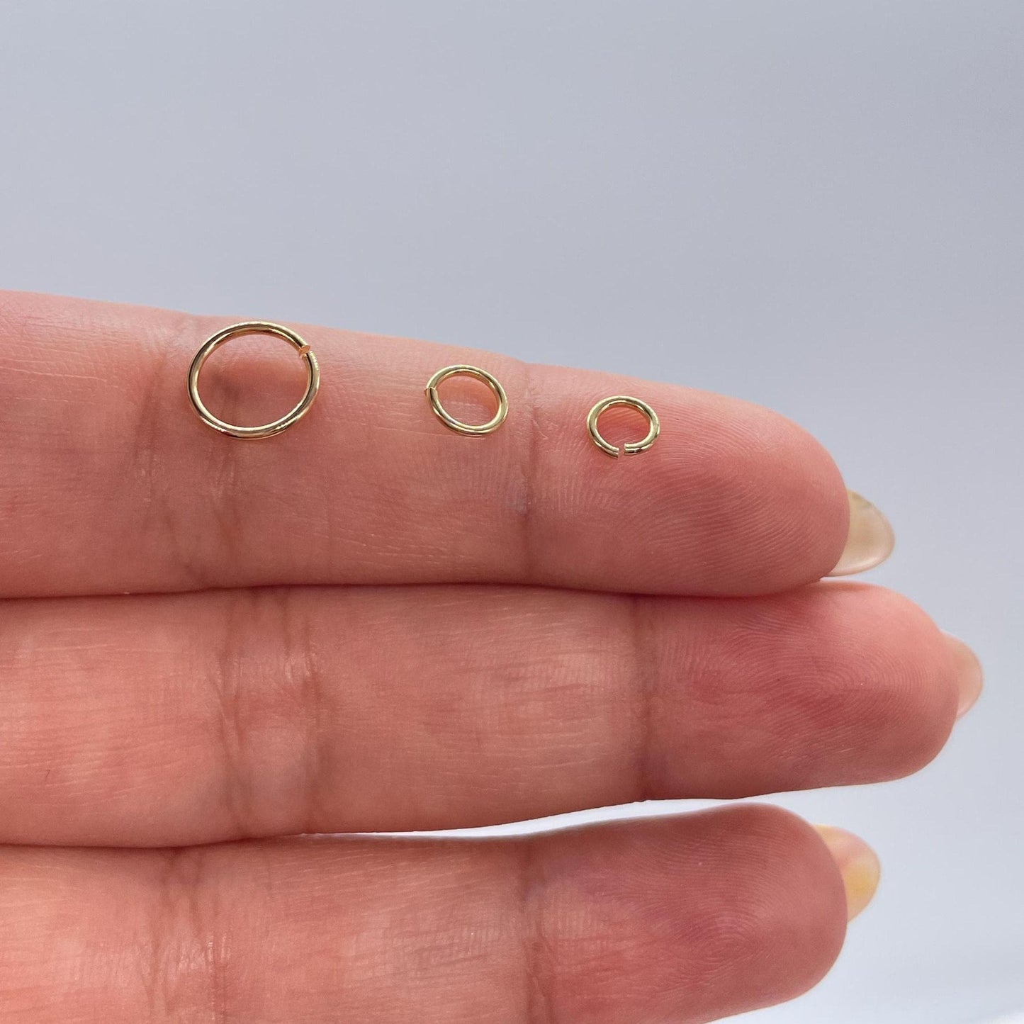 18k Gold Filled Jump Rings: Varied Sizes, 30-Piece Set
