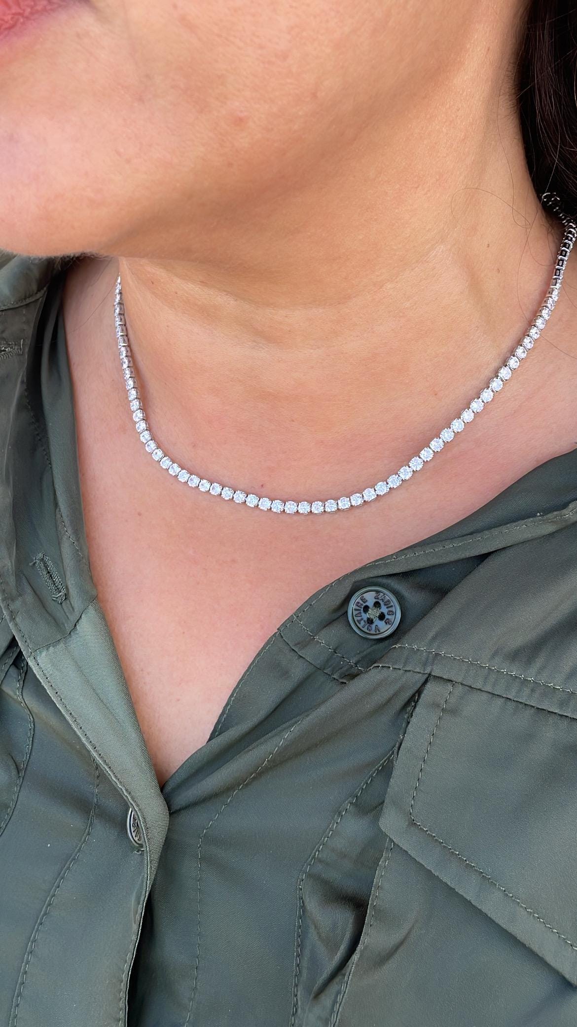 18k Gold Filled Square Cut Tennis Chain Choker