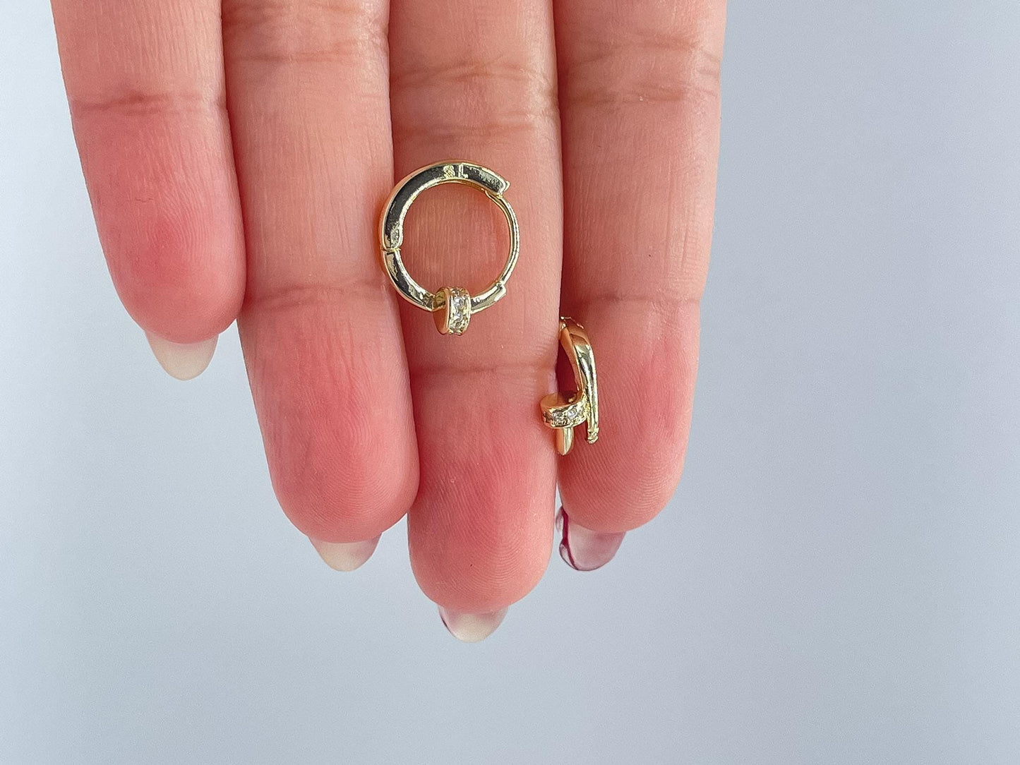 18k Gold Filled Small Screws Flat Square Hoop EarringsWholesale Jewelry Supplies