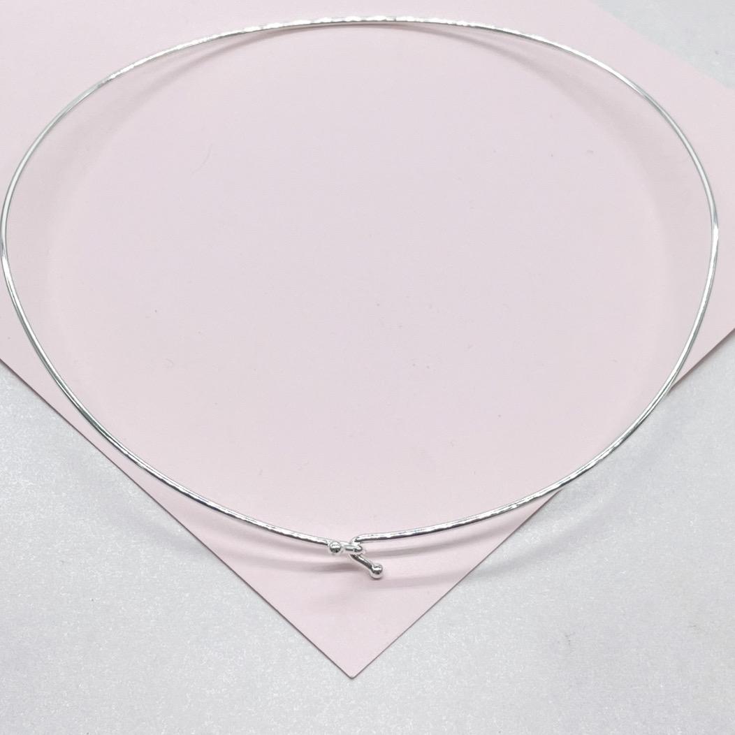 18k Gold Filled Hard Plain Omega Choker Necklace