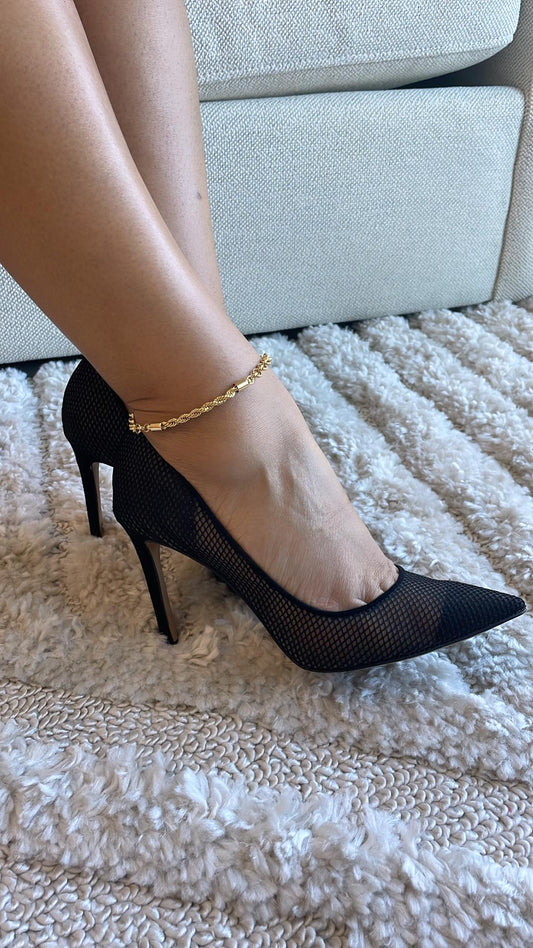 18k Gold Filled 6mm Rolo and Rope Anklet Chain Design and Stylish Ankle Bracelet