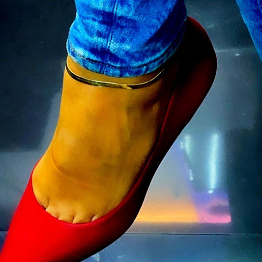 18k Gold Filled 4mm Herringbone Anklet Dainty Ankle Bracelet Jewelry Supplies Making