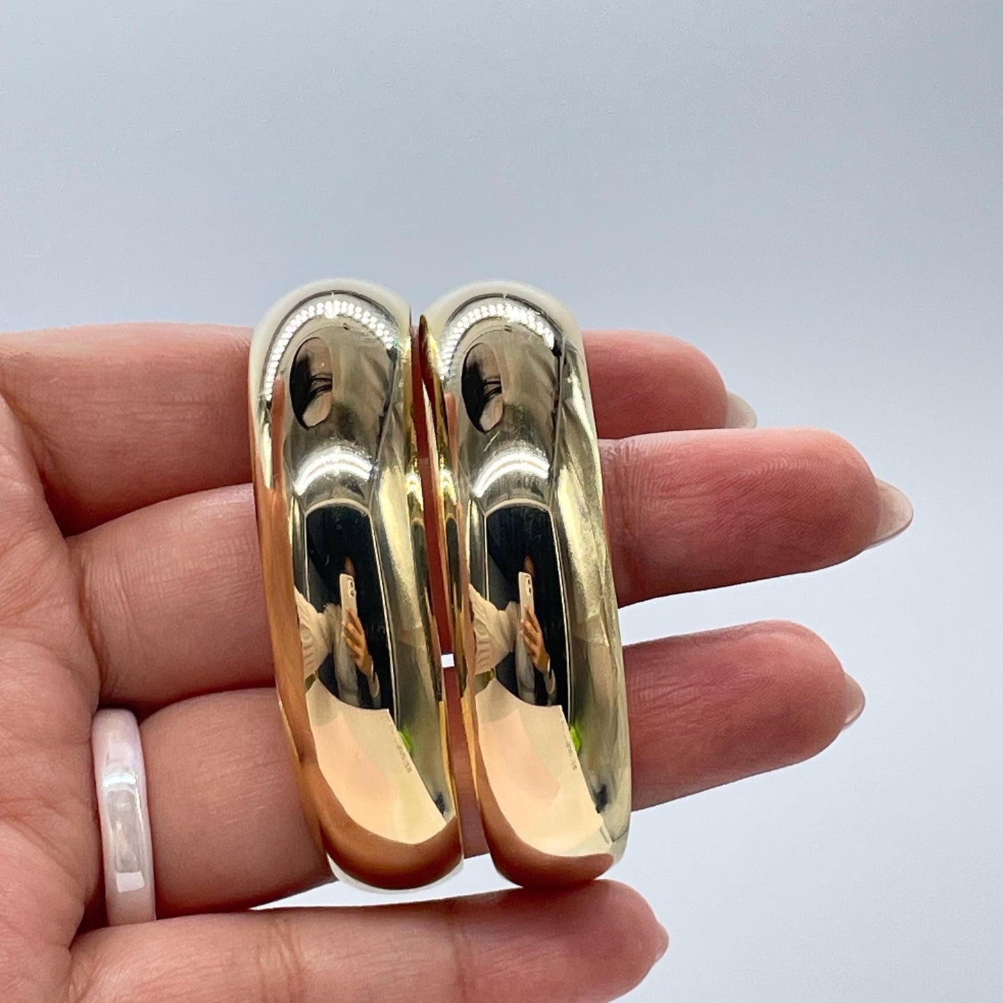 18k Gold Filled Plain Double Row Cuff Bracelet, Hollowed, Trending Now