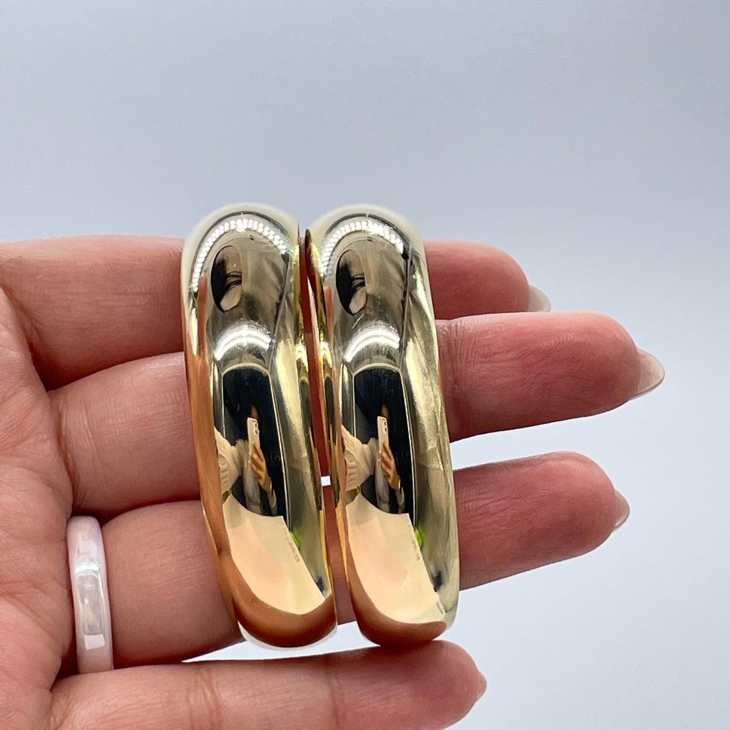 18k Gold Filled Plain Double Row Cuff Bracelet, Hollowed, Trending Now