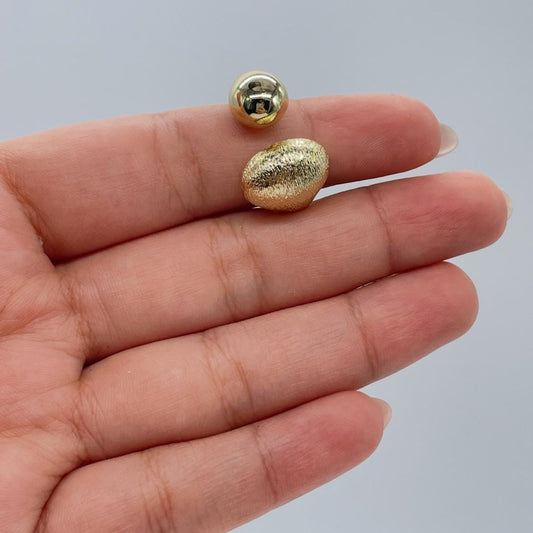 18k Gold-filled Adjustable Dual Ended Wrap Ring with Frosted Texture and Dome Ends