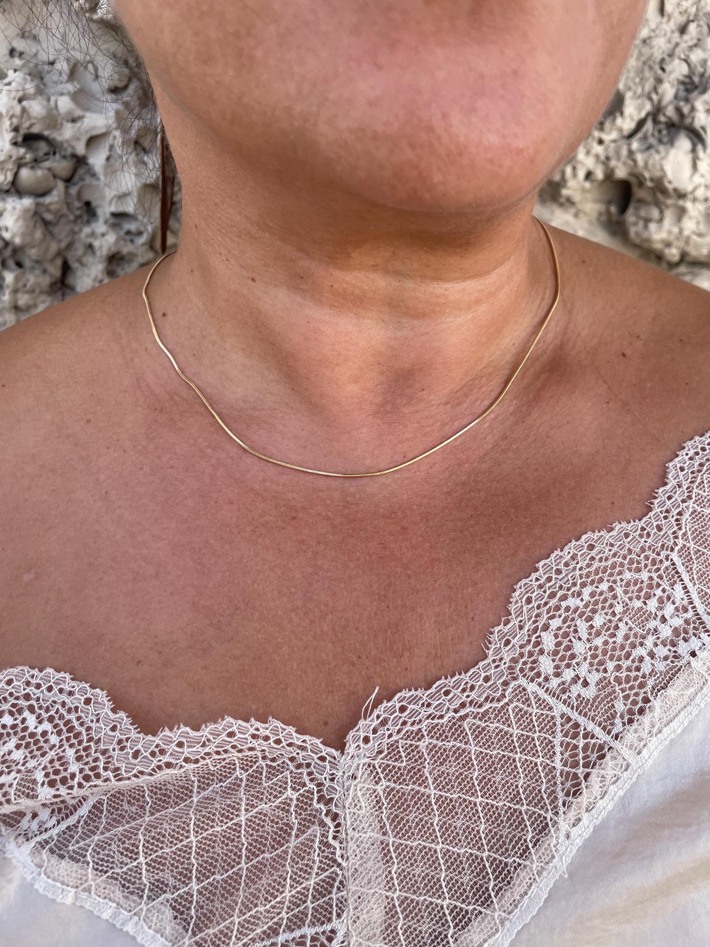 18k Gold Filled Herringbone Chain Necklace, Minimalist Fusion Jewelry