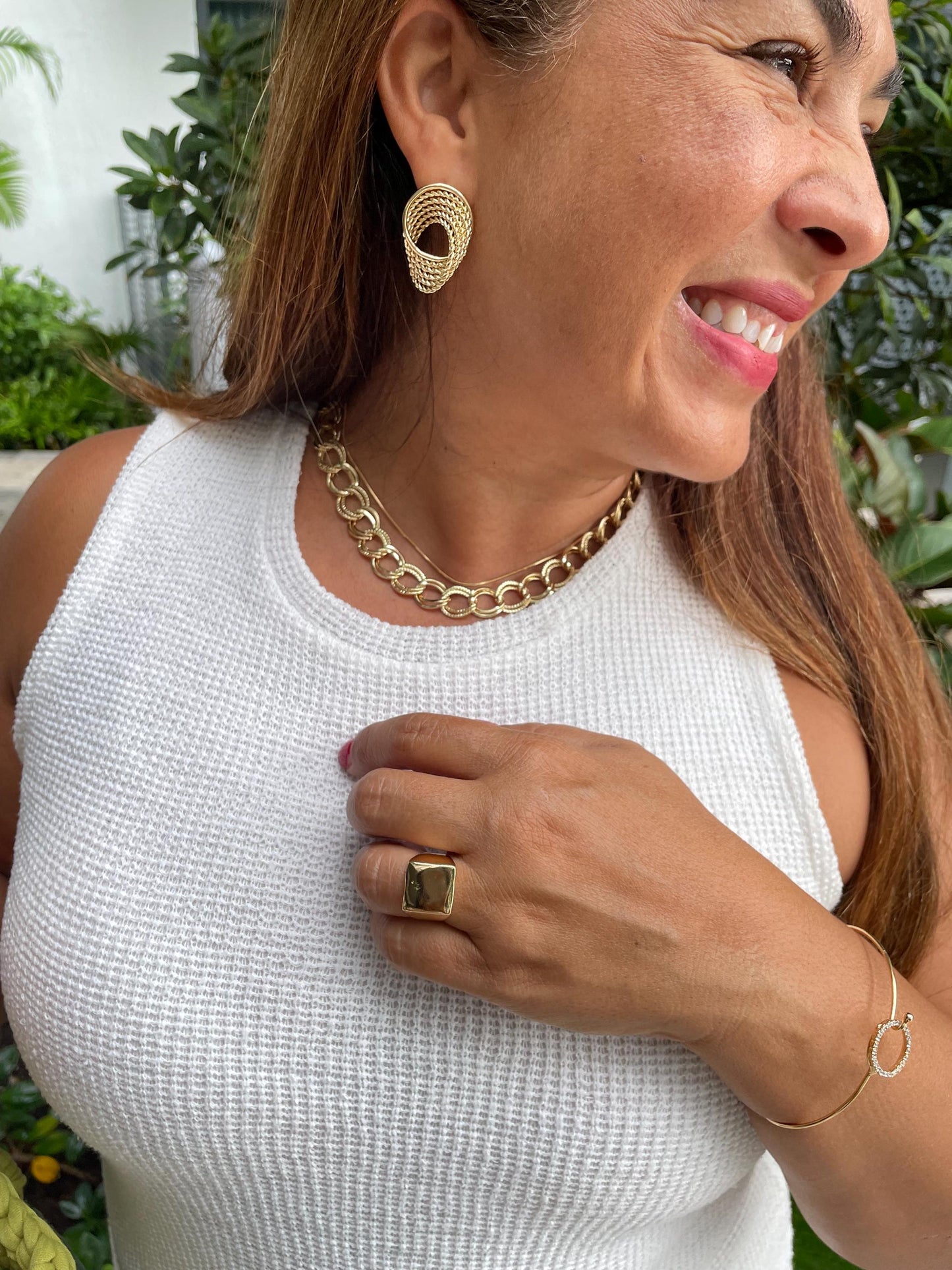 18k Gold filled Chunky Sqaure Signet Ring