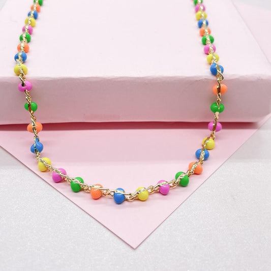 18k Gold Filled Colorful Enamel and Link set, sold seperately