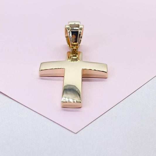 18k Gold Filled Chunky Plain XL Cross Available in 2 Sizes, Crucifix for men, Mens pendant