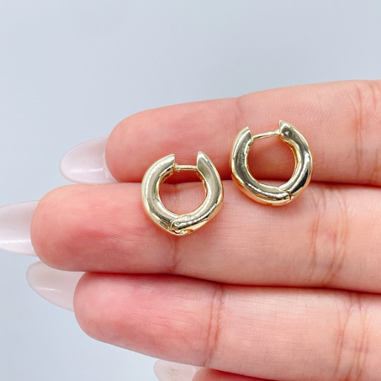 18k Gold Layered Simple Plain Thin Huggie Wrap Earrings Wholesale Jewelry Supplies