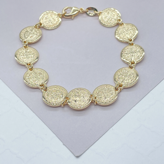 18k Gold Layered San Benito Link Bracelet Wholesale Jewelry Supplies