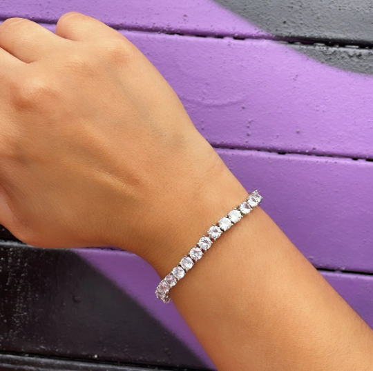 18k Gold Layered Shiny Zicornia Tennis Bracelet Wholesale Jewelry Supplies