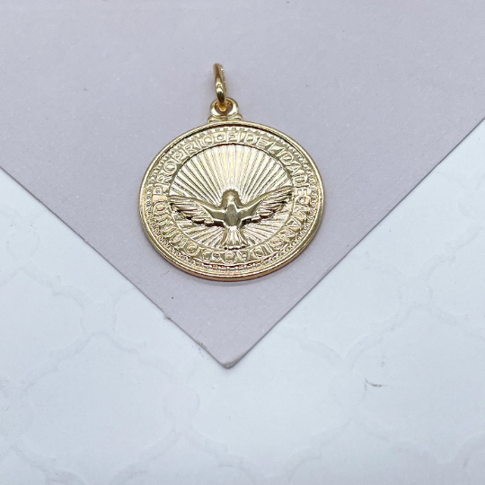 18k Gold filled Dove Charm, Dije de Paloma Wholesale Jewelry Supplies