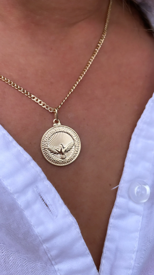 18k Gold filled Dove Charm, Dije de Paloma Wholesale Jewelry Supplies