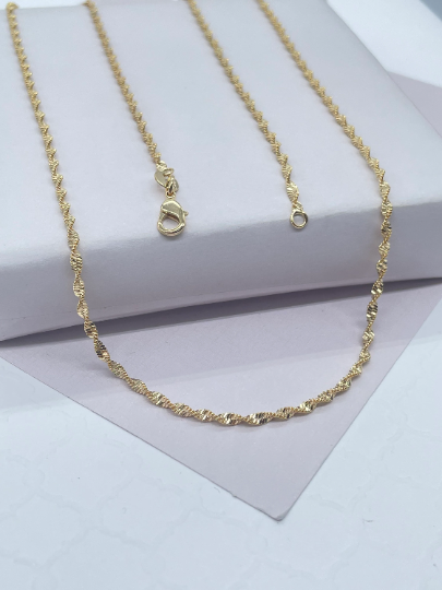 18k Gold Layered 1.8mm Singapore Chain Wholesale Jewelry Supplies