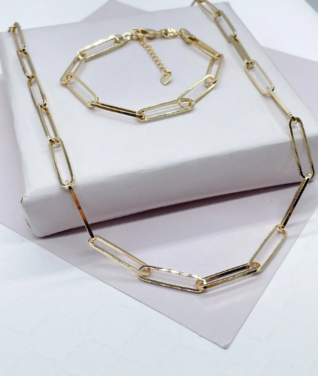 18k Gold Layered Long Open Paper Clip Set Wholesale Jewelry Supplies