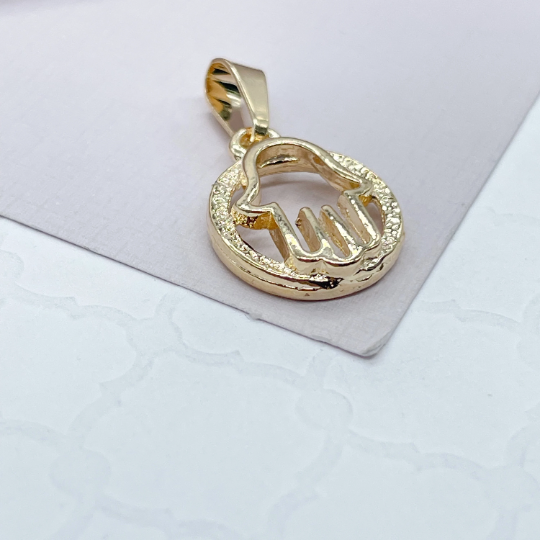 18k Gold Layered Small See-Through Hamsa Hand