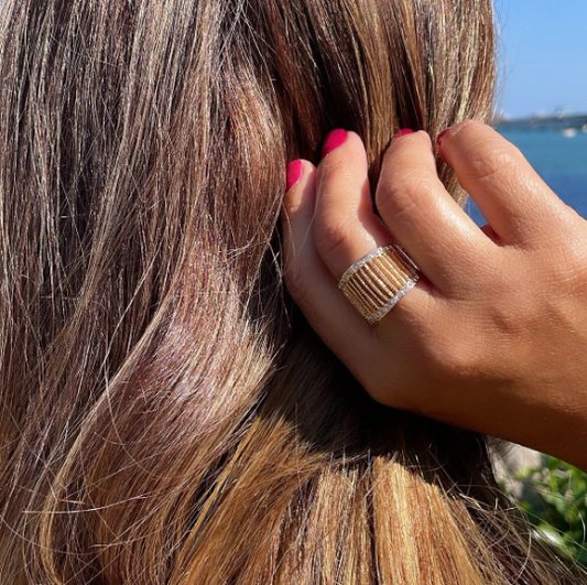 18k Gold Layered See-Thru Wide Ring