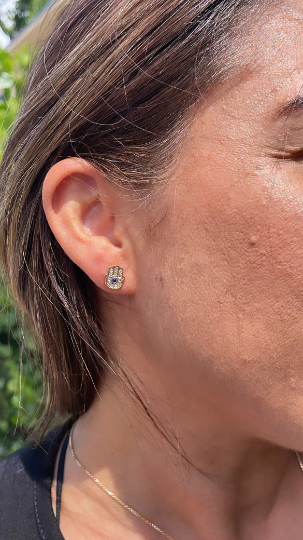 18k Gold Layered Hamzah Hand Stud Earring