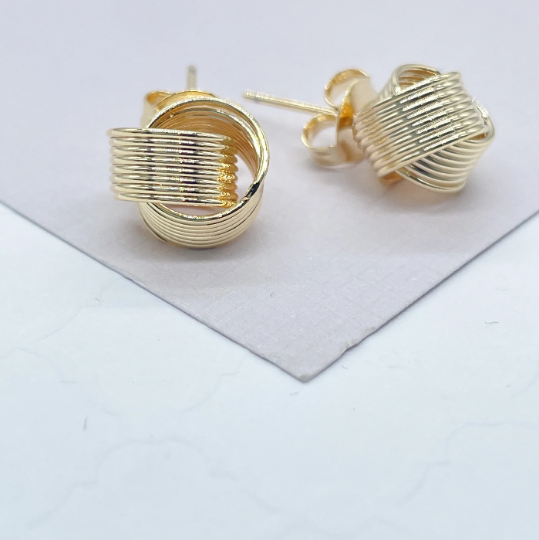 18k Gold Layered Layered Knot Stud