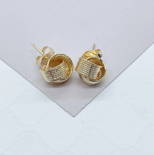 18k Gold Layered Layered Knot Stud
