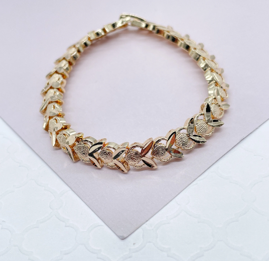 18k Gold Layered Sophisticated Charm Bracelet