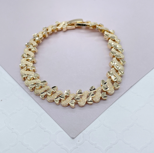 18k Gold Layered Sophisticated Charm Bracelet