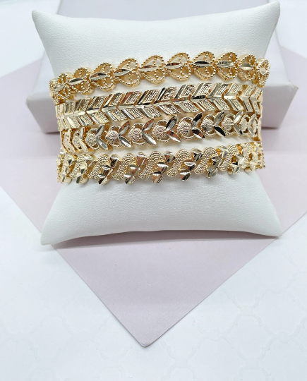 18k Gold Layered Sophisticated Charm Bracelet
