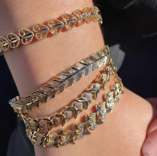 18k Gold Layered Sophisticated Charm Bracelet