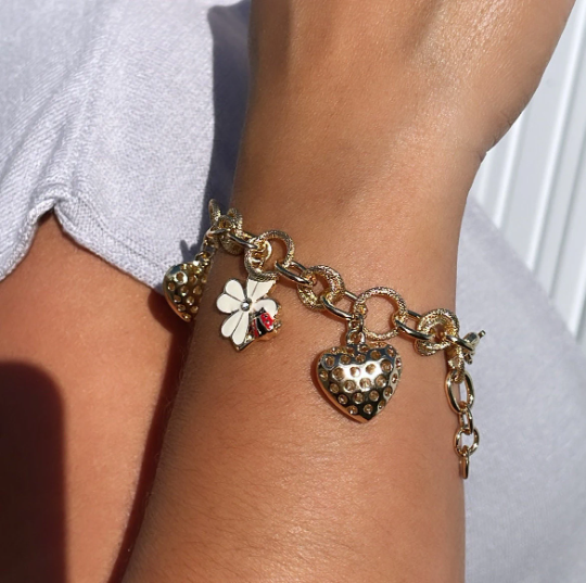 Gold Layered Heart Charm Bracelet