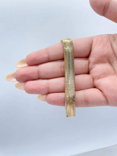 18k Gold Layered Thick Soft Snake Style Bracelet