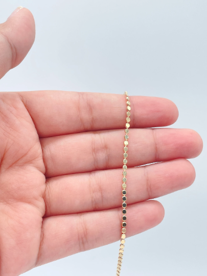 18k Gold Layered Flat Beaded Bracelet