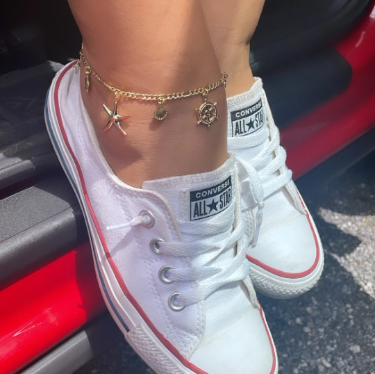 18k Gold Layered Summer Inspired Figaro Anklet